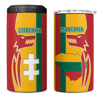 Lithuania Red 4 in 1 Can Cooler Tumbler with Bold Vytis Cross Design and Tricolor Flag Accents - Wonder Print Shop
