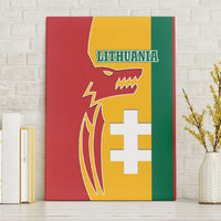 Lithuania Red Canvas Wall Art with Bold Vytis Cross Design and Tricolor Flag Accents - Wonder Print Shop