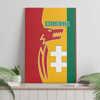Lithuania Red Canvas Wall Art with Bold Vytis Cross Design and Tricolor Flag Accents - Wonder Print Shop