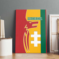 Lithuania Red Canvas Wall Art with Bold Vytis Cross Design and Tricolor Flag Accents - Wonder Print Shop