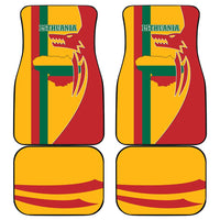 Lithuania Red Car Mats with Bold Vytis Cross Design and Tricolor Flag Accents - Wonder Print Shop