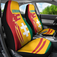 Lithuania Red Car Seat Cover with Bold Vytis Cross Design and Tricolor Flag Accents - Wonder Print Shop