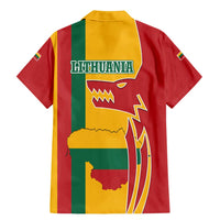 Lithuania Red Family Matching Mermaid Dress and Hawaiian Shirt with Bold Vytis Cross Design and Tricolor Flag Accents - Wonder Print Shop