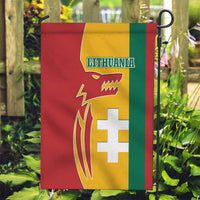 Lithuania Red Garden Flag with Bold Vytis Cross Design and Tricolor Flag Accents - Wonder Print Shop