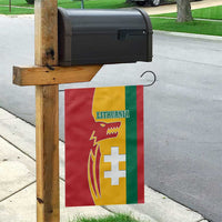 Lithuania Red Garden Flag with Bold Vytis Cross Design and Tricolor Flag Accents - Wonder Print Shop