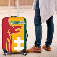 Lithuania Red Luggage Cover with Bold Vytis Cross Design and Tricolor Flag Accents - Wonder Print Shop