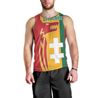 Lithuania Red Men Tank Top with Bold Vytis Cross Design and Tricolor Flag Accents - Wonder Print Shop