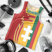Lithuania Red Men Tank Top with Bold Vytis Cross Design and Tricolor Flag Accents - Wonder Print Shop