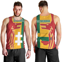 Lithuania Red Men Tank Top with Bold Vytis Cross Design and Tricolor Flag Accents - Wonder Print Shop