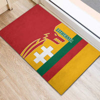 Lithuania Red Rubber Doormat with Bold Vytis Cross Design and Tricolor Flag Accents - Wonder Print Shop