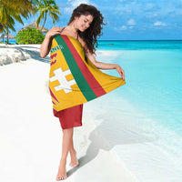 Lithuania Red Sarong with Bold Vytis Cross Design and Tricolor Flag Accents - Wonder Print Shop