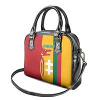 Lithuania Red Shoulder Handbag with Bold Vytis Cross Design and Tricolor Flag Accents - Wonder Print Shop