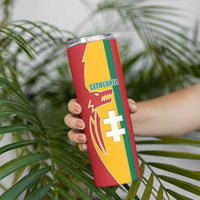 Lithuania Red Skinny Tumbler with Bold Vytis Cross Design and Tricolor Flag Accents - Wonder Print Shop