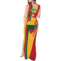 Lithuania Red Tank Maxi Dress with Bold Vytis Cross Design and Tricolor Flag Accents - Wonder Print Shop