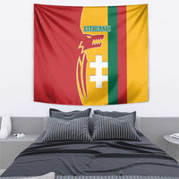 Lithuania Red Tapestry with Bold Vytis Cross Design and Tricolor Flag Accents - Wonder Print Shop