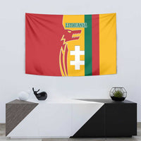 Lithuania Red Tapestry with Bold Vytis Cross Design and Tricolor Flag Accents - Wonder Print Shop