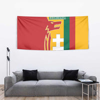 Lithuania Red Tapestry with Bold Vytis Cross Design and Tricolor Flag Accents - Wonder Print Shop