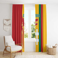 Lithuania Red Window Curtain with Bold Vytis Cross Design and Tricolor Flag Accents - Wonder Print Shop
