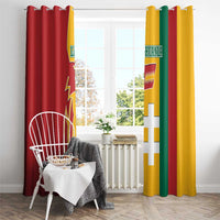 Lithuania Red Window Curtain with Bold Vytis Cross Design and Tricolor Flag Accents - Wonder Print Shop