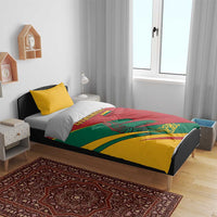 Lithuania Red and Green Bedding Set with Knight and Dragon Claw Graphic and National Flag - Wonder Print Shop