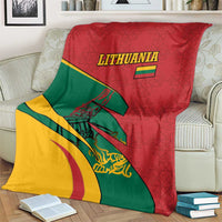 Lithuania Red and Green Blanket with Knight and Dragon Claw Graphic and National Flag - Wonder Print Shop