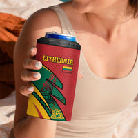 Lithuania Red and Green 4 in 1 Can Cooler Tumbler with Knight and Dragon Claw Graphic and National Flag - Wonder Print Shop