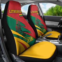 Lithuania Red and Green Car Seat Cover with Knight and Dragon Claw Graphic and National Flag - Wonder Print Shop