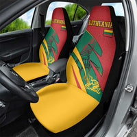 Lithuania Red and Green Car Seat Cover with Knight and Dragon Claw Graphic and National Flag - Wonder Print Shop