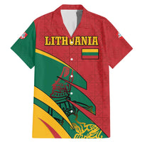 Lithuania Red and Green Family Matching Mermaid Dress and Hawaiian Shirt with Knight and Dragon Claw Graphic and National Flag - Wonder Print Shop