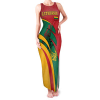 Lithuania Red and Green Family Matching Tank Maxi Dress and Hawaiian Shirt with Knight and Dragon Claw Graphic and National Flag - Wonder Print Shop