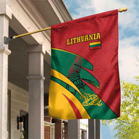 Lithuania Red and Green Garden Flag with Knight and Dragon Claw Graphic and National Flag - Wonder Print Shop