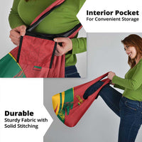 Lithuania Red and Green Grocery Bag with Knight and Dragon Claw Graphic and National Flag - Wonder Print Shop