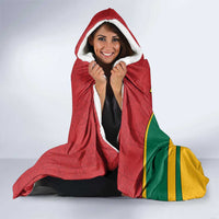Lithuania Red and Green Hooded Blanket with Knight and Dragon Claw Graphic and National Flag - Wonder Print Shop