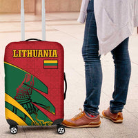 Lithuania Red and Green Luggage Cover with Knight and Dragon Claw Graphic and National Flag - Wonder Print Shop
