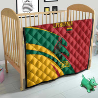 Lithuania Red and Green Quilt with Knight and Dragon Claw Graphic and National Flag - Wonder Print Shop