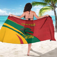 Lithuania Red and Green Sarong with Knight and Dragon Claw Graphic and National Flag - Wonder Print Shop