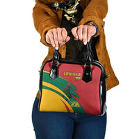 Lithuania Red and Green Shoulder Handbag with Knight and Dragon Claw Graphic and National Flag - Wonder Print Shop