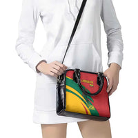 Lithuania Red and Green Shoulder Handbag with Knight and Dragon Claw Graphic and National Flag - Wonder Print Shop