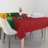 Lithuania Red and Green Tablecloth with Knight and Dragon Claw Graphic and National Flag - Wonder Print Shop
