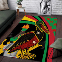 Saint Kitts and Nevis Area Rug with Flag Colors and Tropical Island Design - Wonder Print Shop