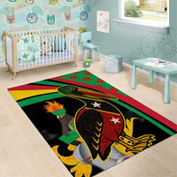 Saint Kitts and Nevis Area Rug with Flag Colors and Tropical Island Design - Wonder Print Shop