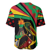 Saint Kitts and Nevis Baseball Jersey with Flag Colors and Tropical Island Design - Wonder Print Shop