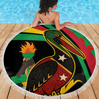 Saint Kitts and Nevis Beach Blanket with Flag Colors and Tropical Island Design - Wonder Print Shop