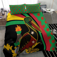 Saint Kitts and Nevis Bedding Set with Flag Colors and Tropical Island Design - Wonder Print Shop