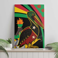 Saint Kitts and Nevis Canvas Wall Art with Flag Colors and Tropical Island Design - Wonder Print Shop