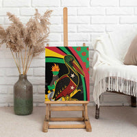 Saint Kitts and Nevis Canvas Wall Art with Flag Colors and Tropical Island Design - Wonder Print Shop