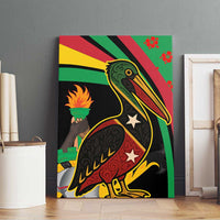 Saint Kitts and Nevis Canvas Wall Art with Flag Colors and Tropical Island Design - Wonder Print Shop