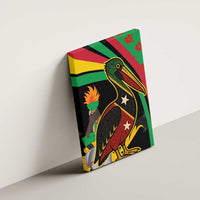 Saint Kitts and Nevis Canvas Wall Art with Flag Colors and Tropical Island Design - Wonder Print Shop