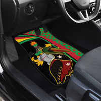 Saint Kitts and Nevis Car Mats with Flag Colors and Tropical Island Design - Wonder Print Shop