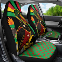 Saint Kitts and Nevis Car Seat Cover with Flag Colors and Tropical Island Design - Wonder Print Shop